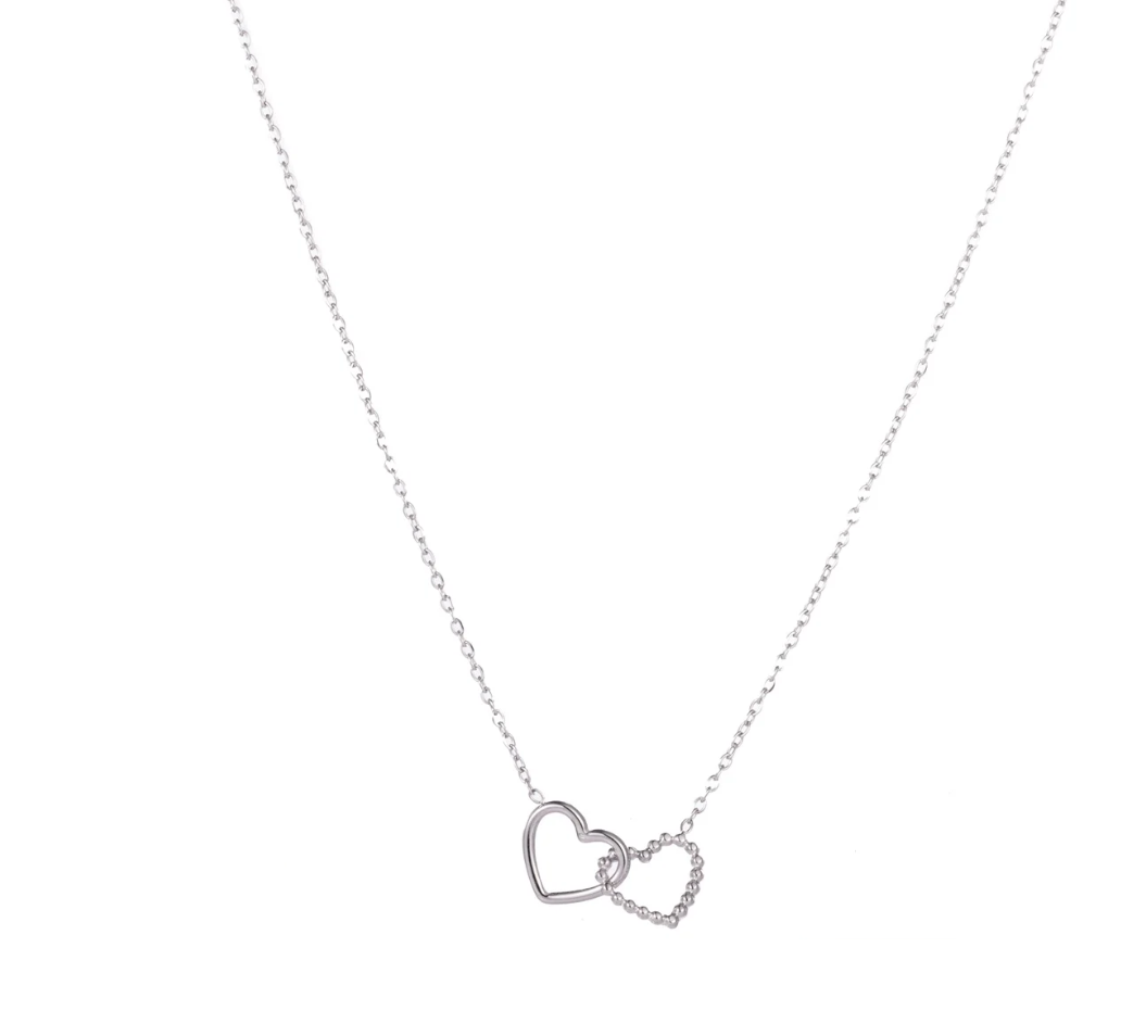 Armband Double-Heart Edelstahl 2 Herzen