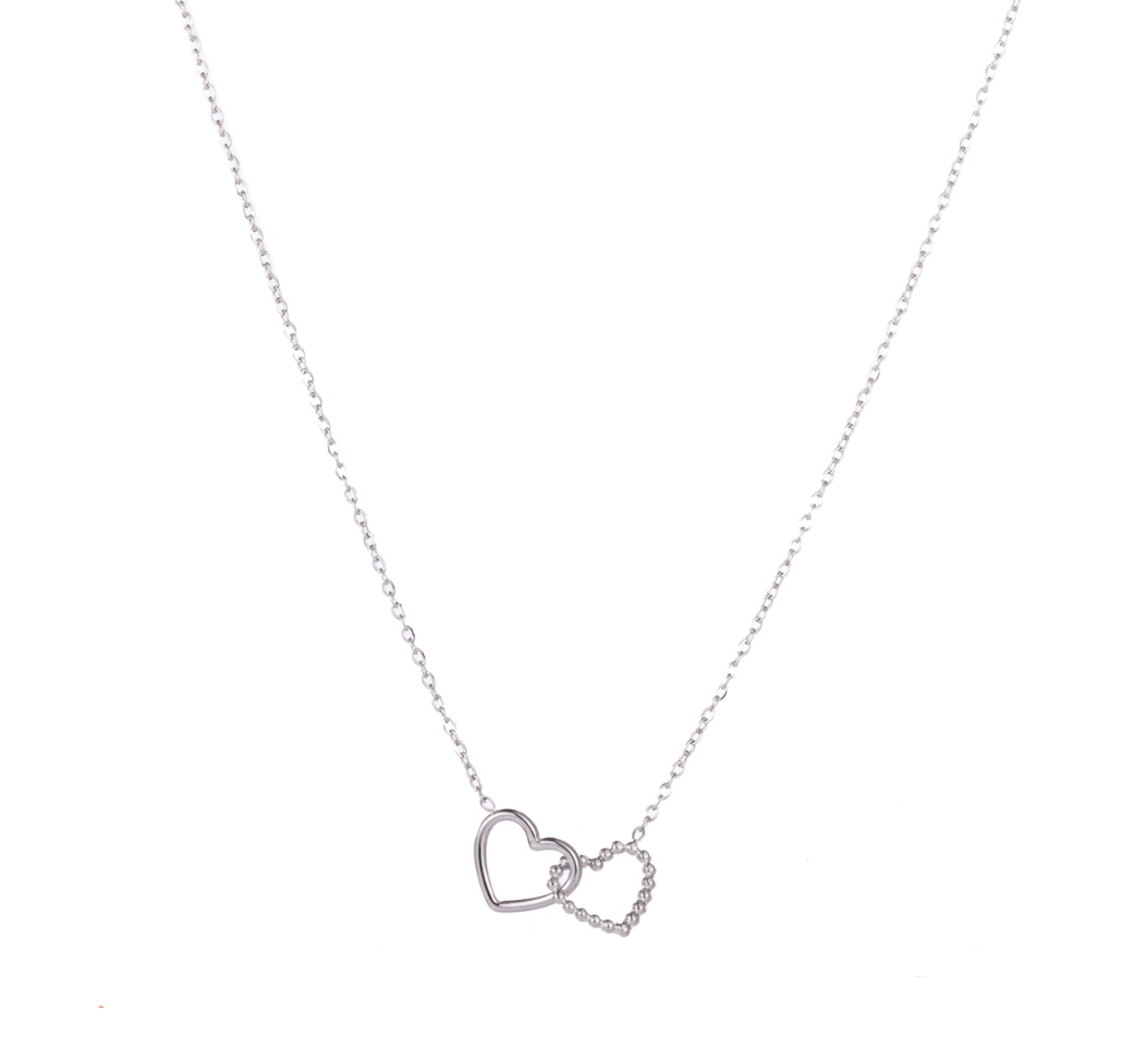 Armband Double-Heart Edelstahl 2 Herzen