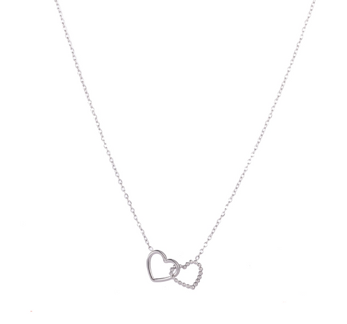 Armband Double-Heart Edelstahl 2 Herzen