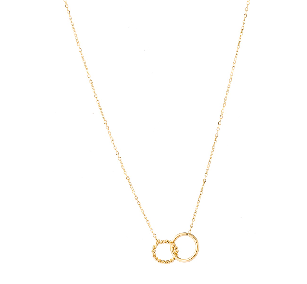 Kette Double Hoop Edelstahl 2 Ringe