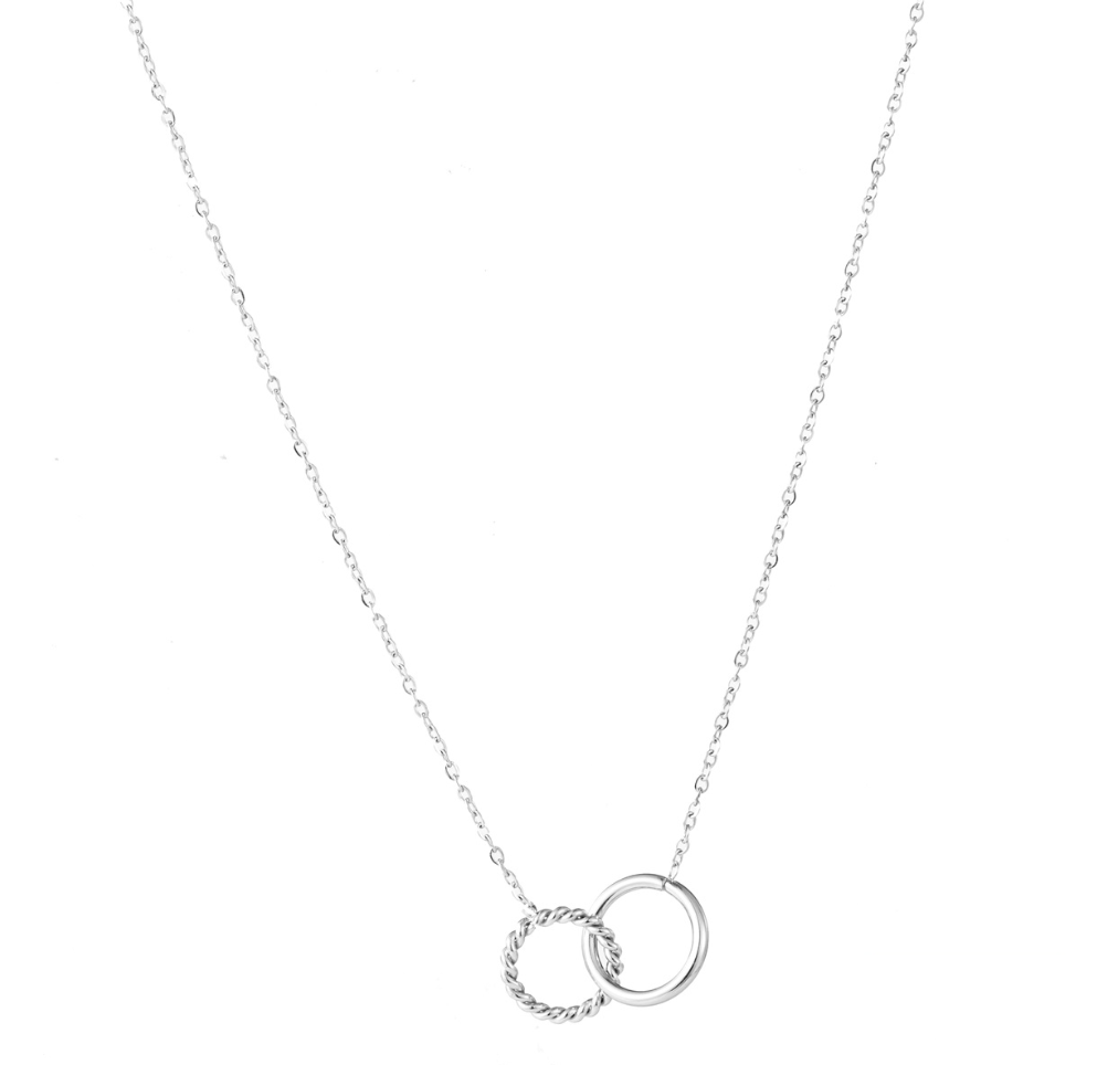 Kette Double Hoop Edelstahl 2 Ringe