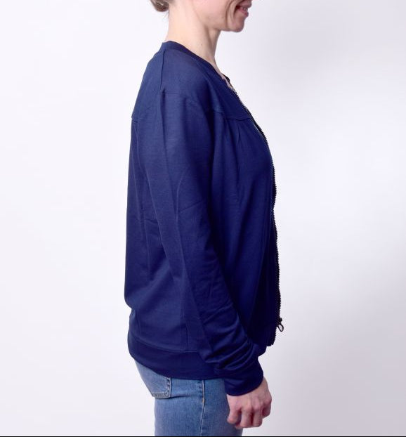Sweatjacke marine Baumwolle